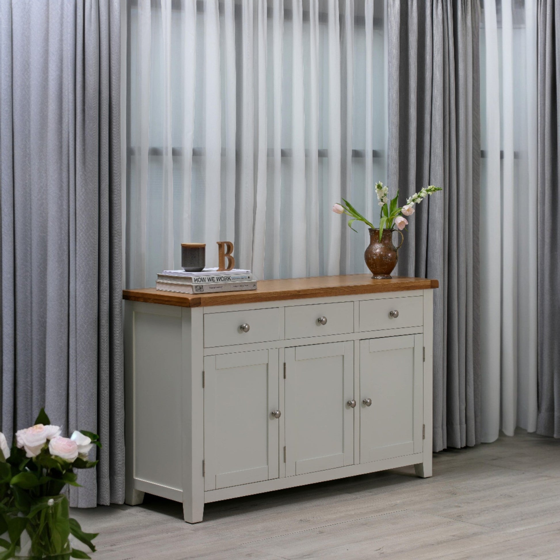 MELBOURNE WHITE 3 DOOR SIDEBOARD
