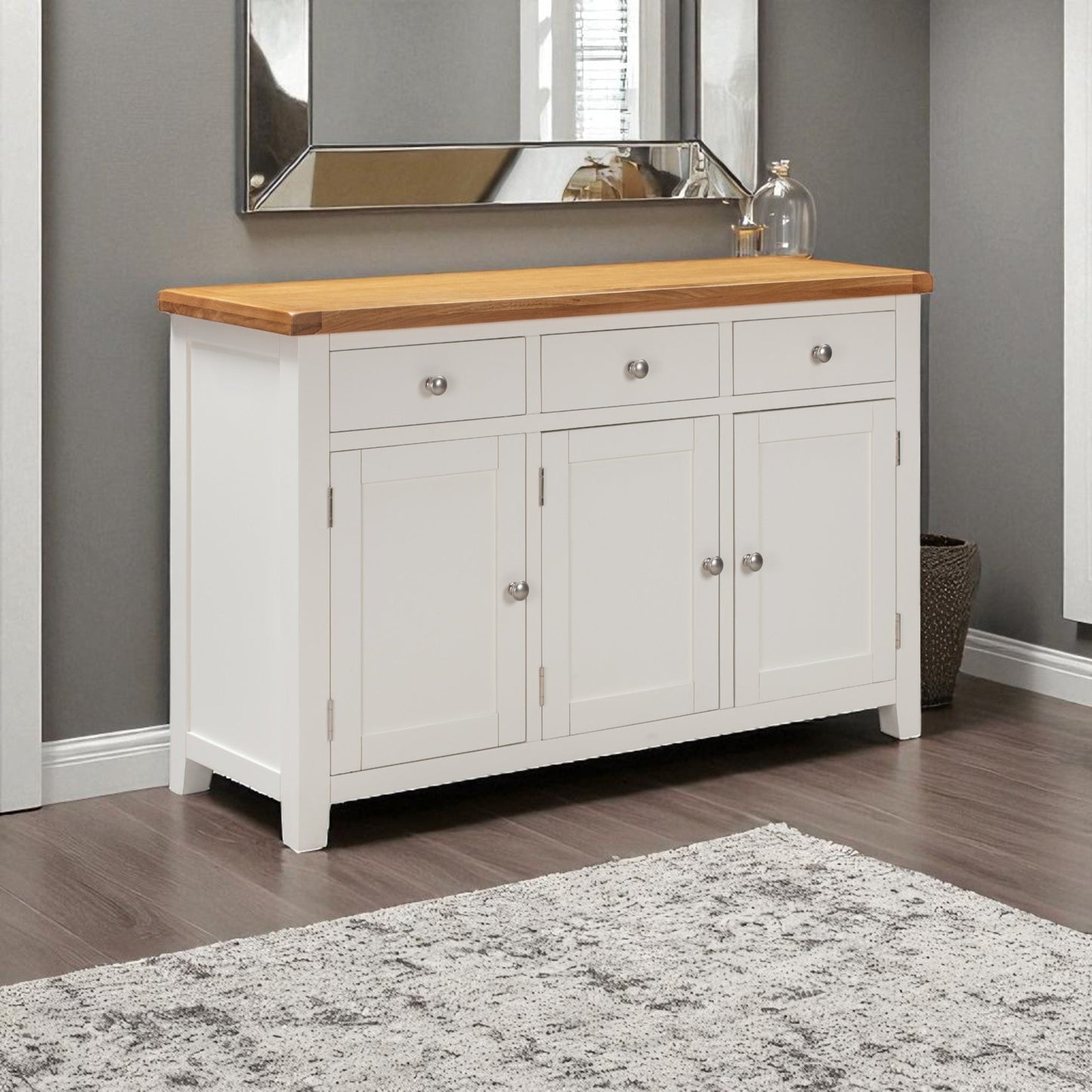 MELBOURNE WHITE 3 DOOR SIDEBOARD
