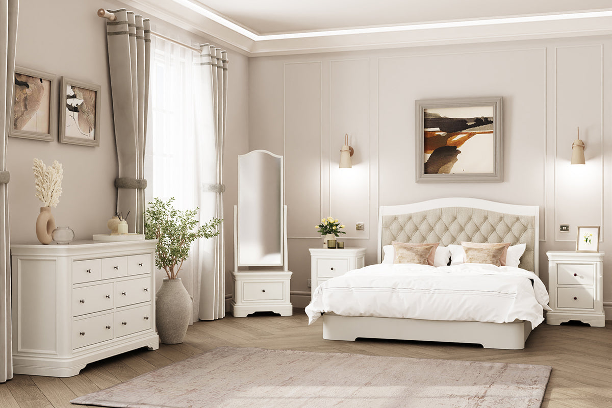 Mabel Bed | 6ft | Acacia | Upholstered Headboard