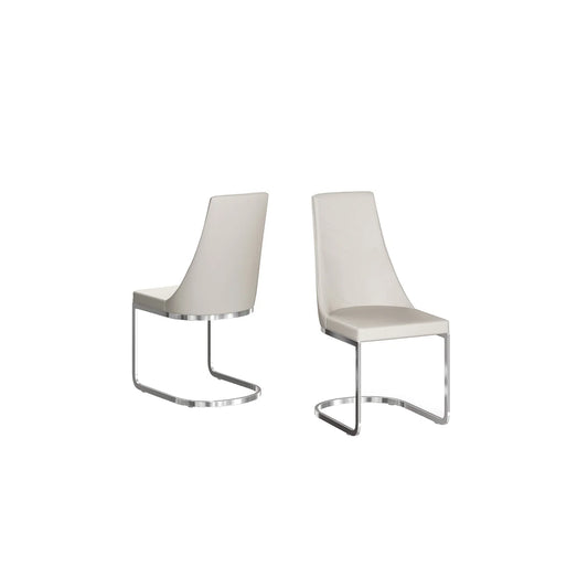 Mia Leather Dining Chair Cream