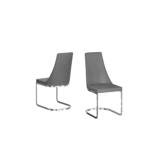 Mia Leather Dining Chair Grey