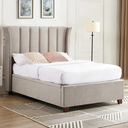 Mia Taupe Storage Bed