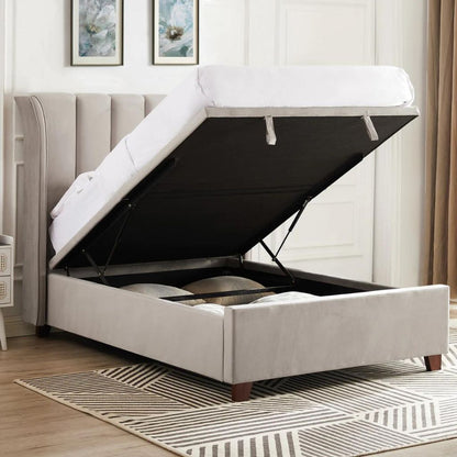 Mia Taupe Storage Bed - image 2