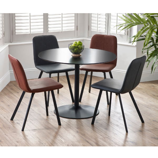 Nero 100cm Round Table - Black