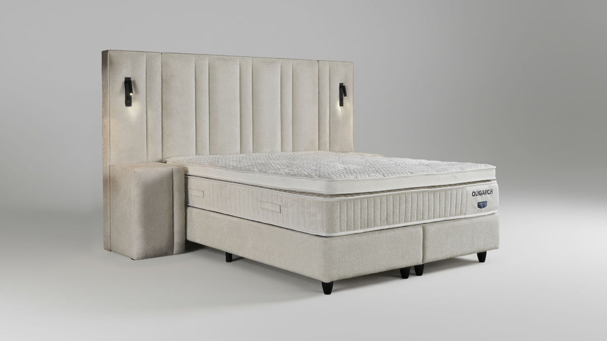 The Oligarch Ottoman Bed | LED Lights, USB & Matching Bedside Tables