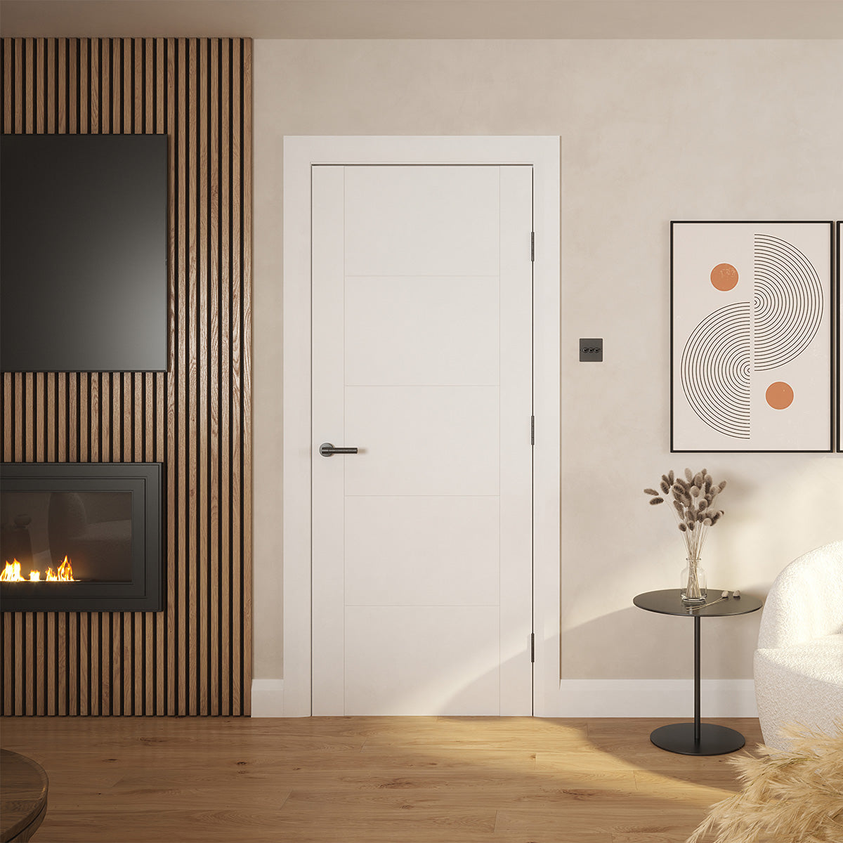 Orlando Grooved White Primed | 44mm | Indoors | Internal Door