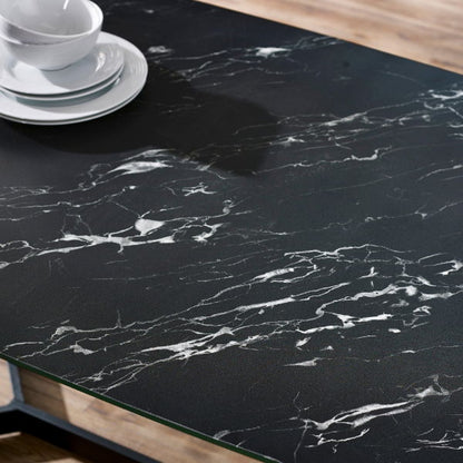 Olympus Dining Table Black Marble