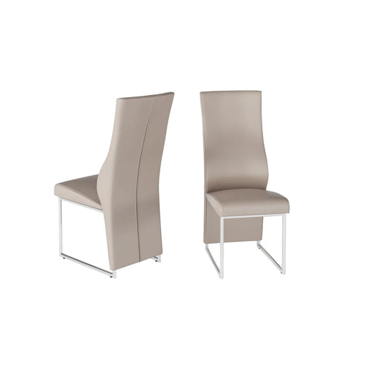 Remo Leather Dining Chair Taupe