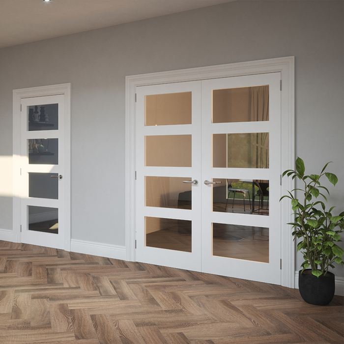 Kirkland Shaker 4 Panel Clear Glazed | 44mm | Indoors | Internal Door