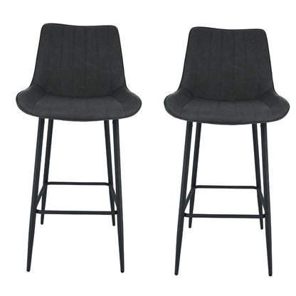 Pair of Anglia Charcoal PU Bar Stools