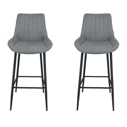 Pair of Anglia Light Grey PU Bar Stools
