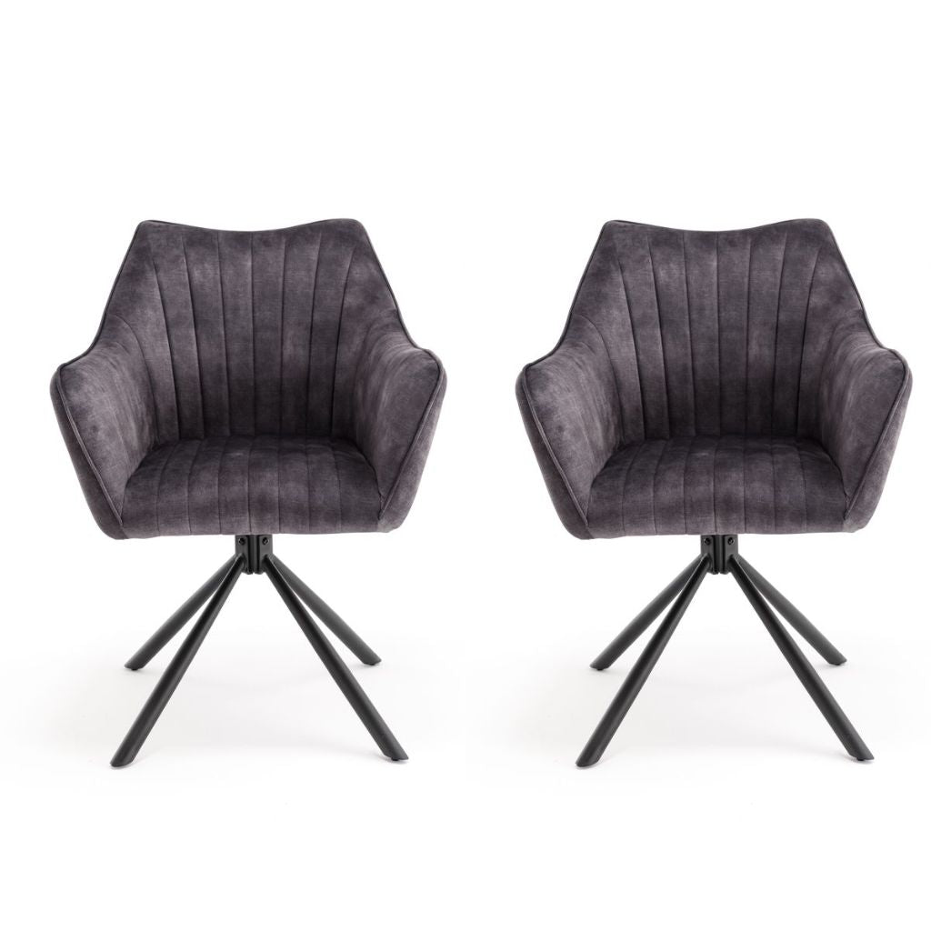 Pair of Elmer Anthracite Dining Chairs