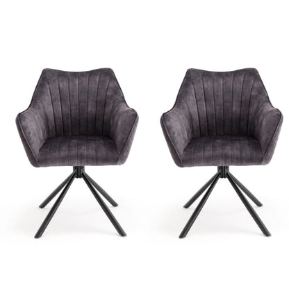 Pair of Elmer Anthracite Dining Chairs