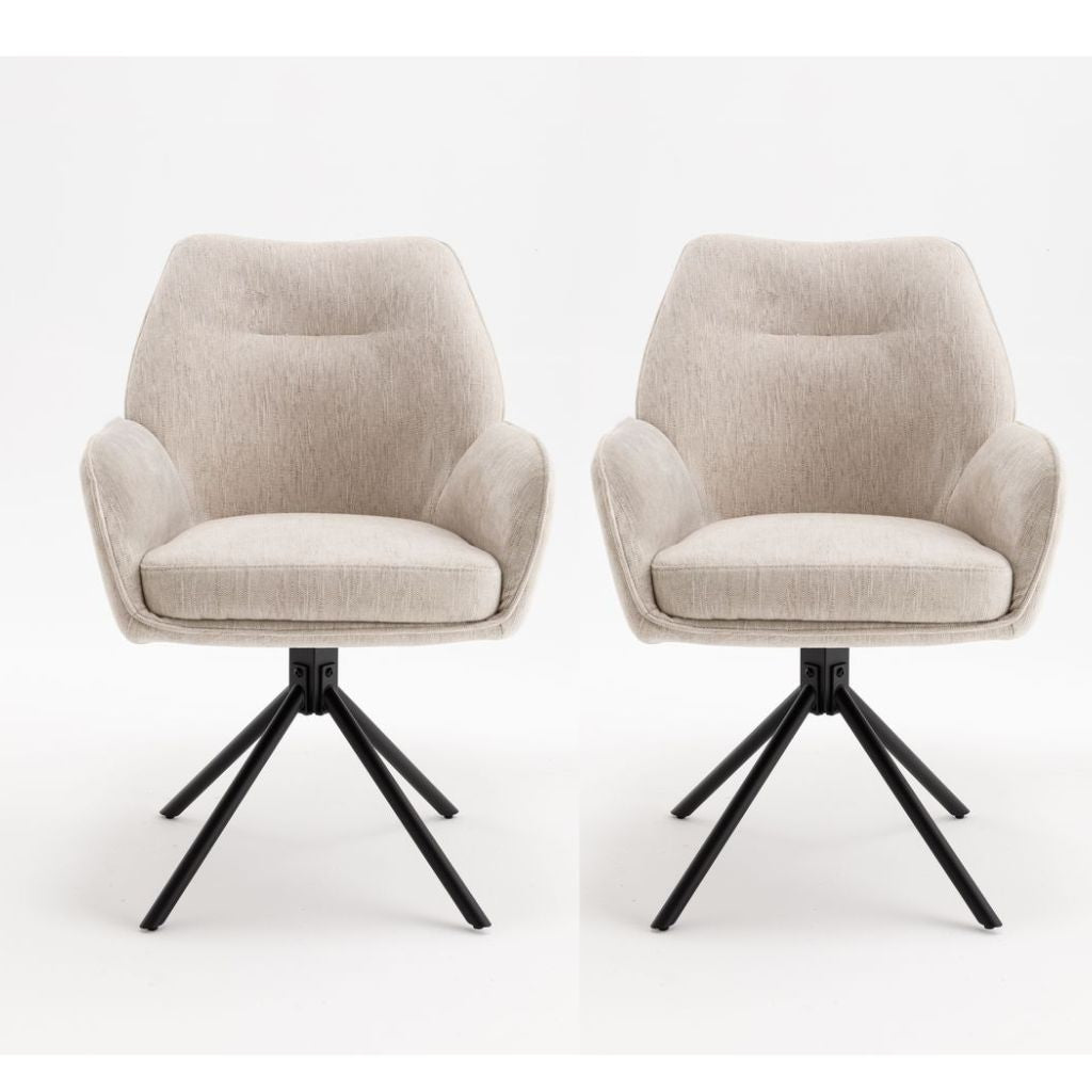 Pair of Treviso Beige Dining Chairs