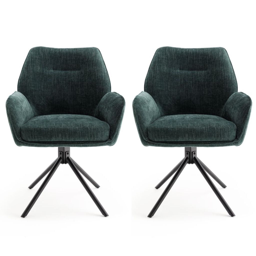 Pair of Treviso Green Dining Chairs