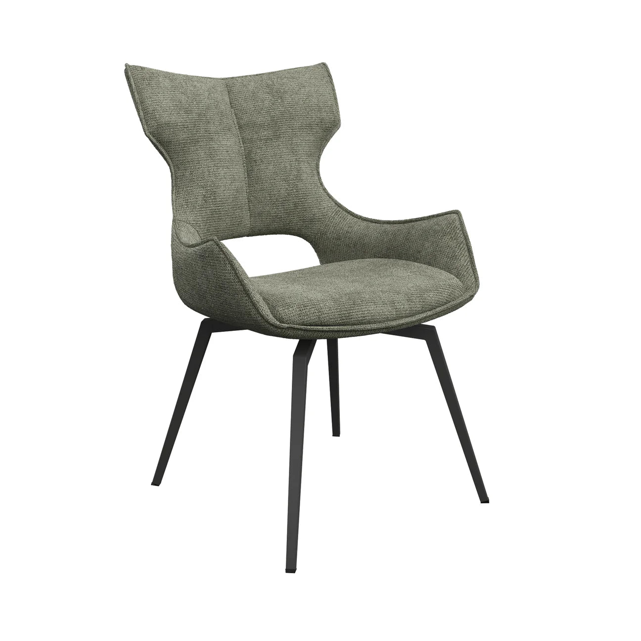 Raffaello Fabric Swivel Dining Chair Green