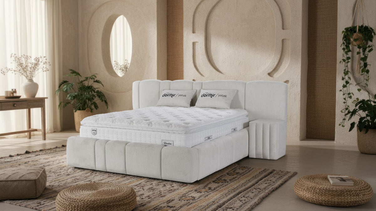 The Rado XL Luxury Bed | Ottoman | With Night Tables