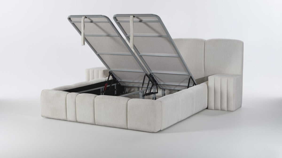 The Rado XL Luxury Bed | Ottoman | With Night Tables