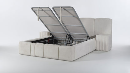 The Rado XL Luxury Bed | Ottoman | With Night Tables