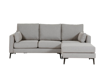 Raven Corner Sofa Crib 5 in Greige - Corner configuration, front view - white background