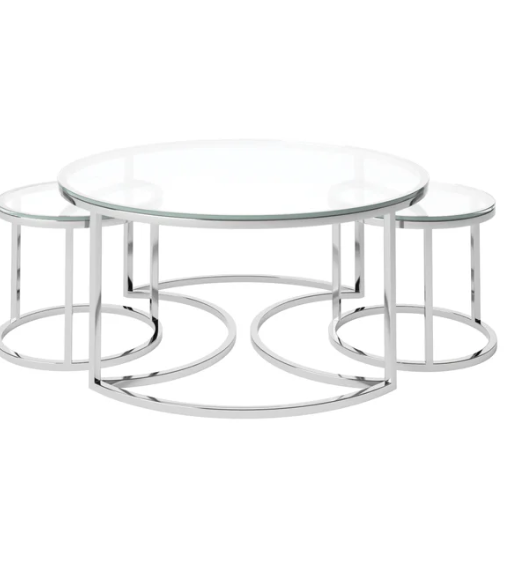 Orlando Clear Glass Coffee Table Set
