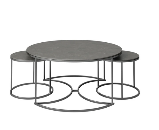 Orlando Matte Grey Ceramic Coffee Table Set
