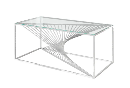 Abstract Clear Glass Coffee Table