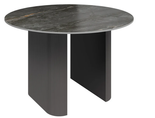 Cartier 120cm Round Gloss Grey Ceramic Dining Table