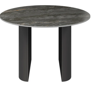 Cartier 120cm Round Gloss Grey Ceramic Dining Table