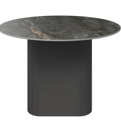 Cartier 120cm Round Gloss Grey Ceramic Dining Table