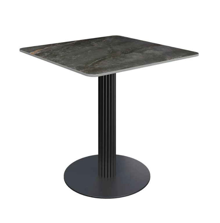 Cartier 80cm Square Gloss Grey Ceramic Dining Table