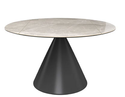 Alonso 135cm Round Ceramic Swivel Extending Dining Table