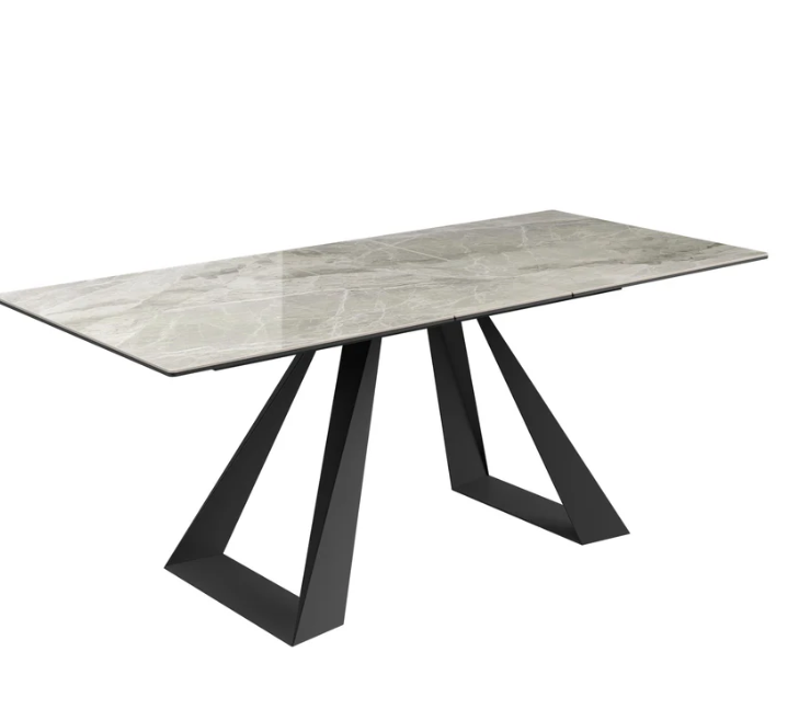 Lavante 160-200cm Grey Gloss Ceramic Auto-rise Extending Dining Table