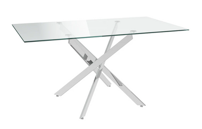 Clara 160cm Clear Glass Rectangle Dining Table