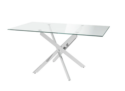 Clara 160cm Clear Glass Rectangle Dining Table