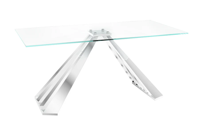 Alvaro 180cm Clear Glass Dining Table