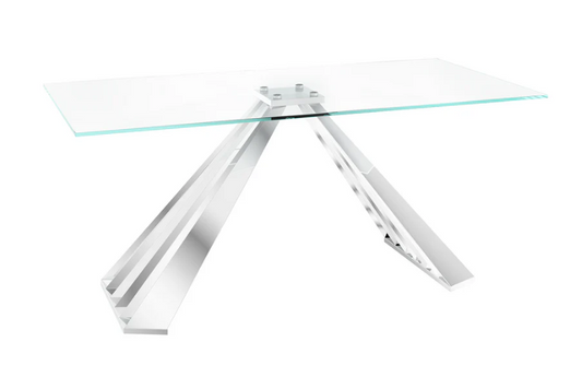 Alvaro 180cm Clear Glass Dining Table