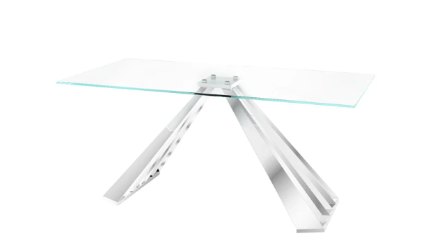 Alvaro 180cm Clear Glass Dining Table