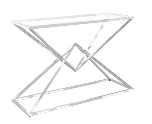 Prism Clear Glass Console Table