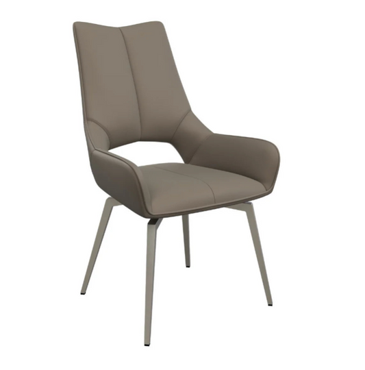 Spinello Leather Swivel Dining Chair