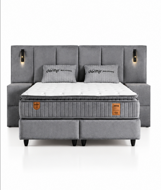 The Arte XL Ottoman Bed | With Bedside Tables, LED Lights & USB Ports