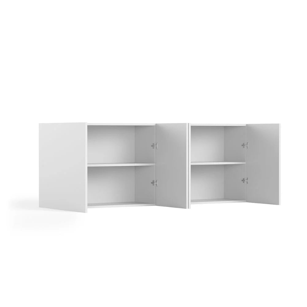 Cupboard with 4 Doors and Side Bookcase