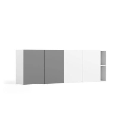 Cupboard with 4 Doors and Side Bookcase