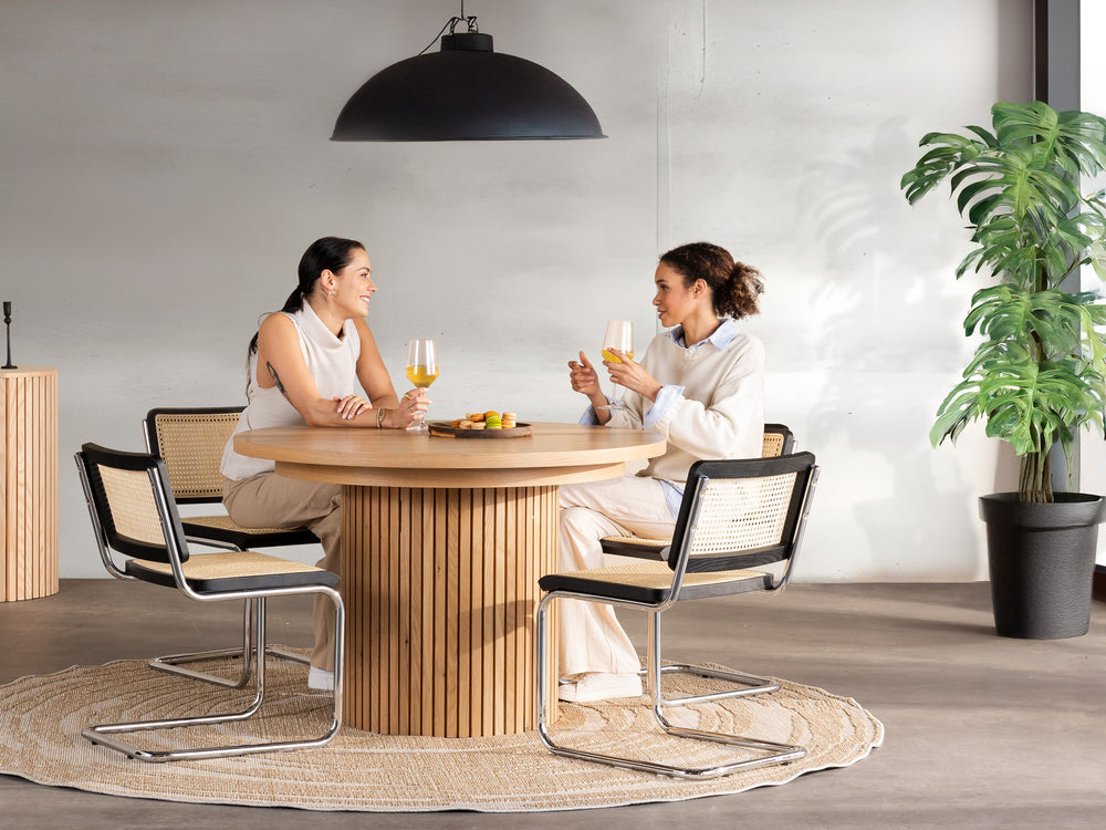 Transformer Round Dining Table with 3 Panels