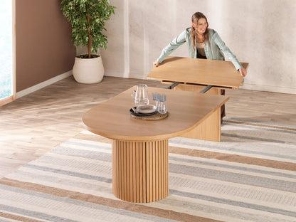 Transformer Round Dining Table with 3 Panels