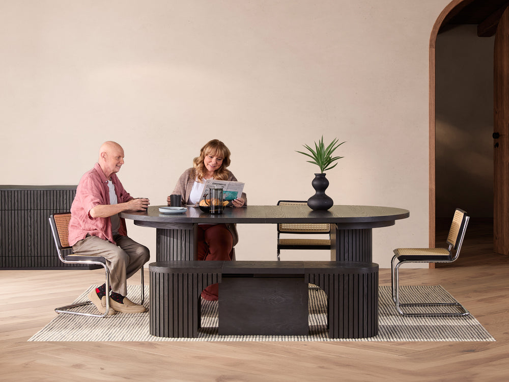 Transformer Round Dining Table with 3 Panels