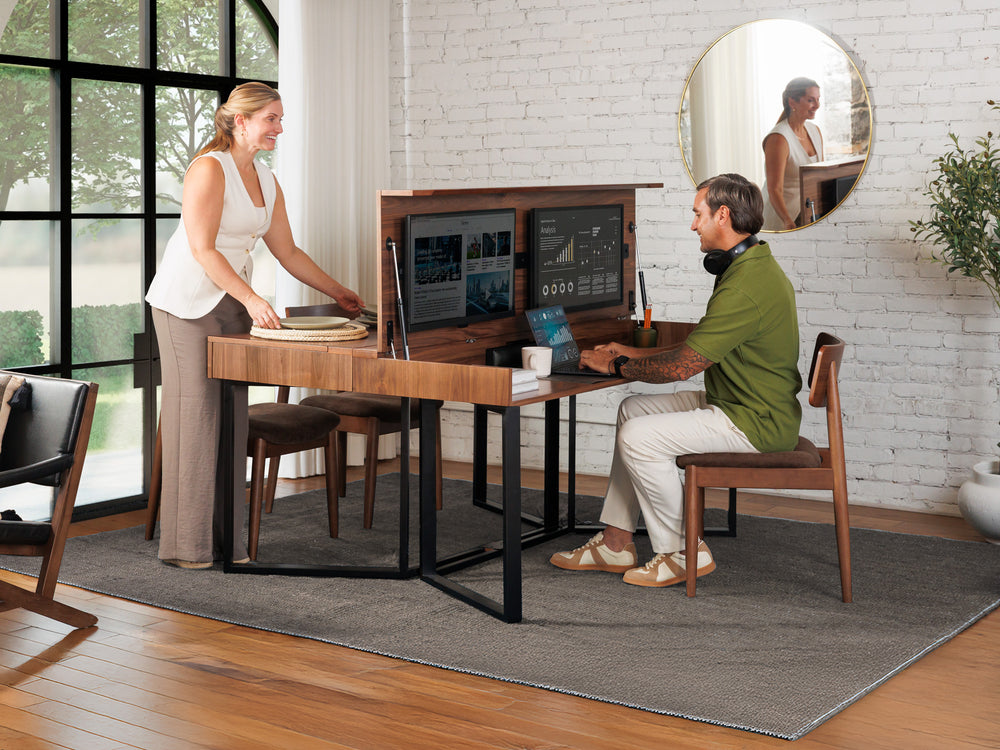 Two-Person Desk to Table – Transformer Double Desk