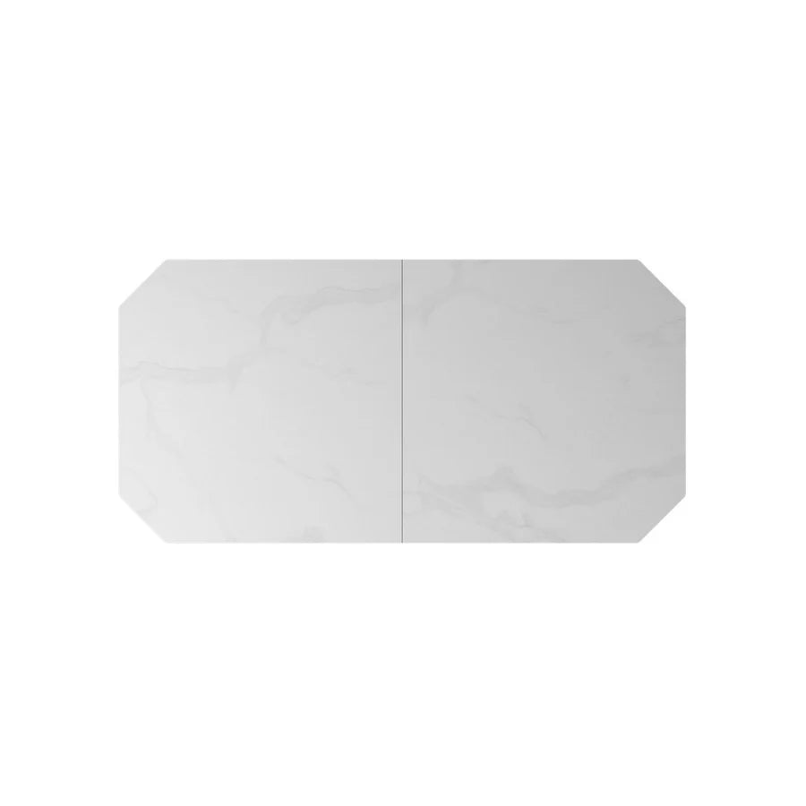 Vizarri 180-220Cm Matte White Ceramic Auto-Rise Extending Dining Table