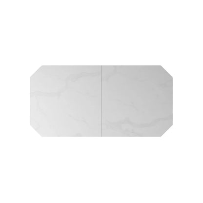 Vizarri 180-220Cm Matte White Ceramic Auto-Rise Extending Dining Table