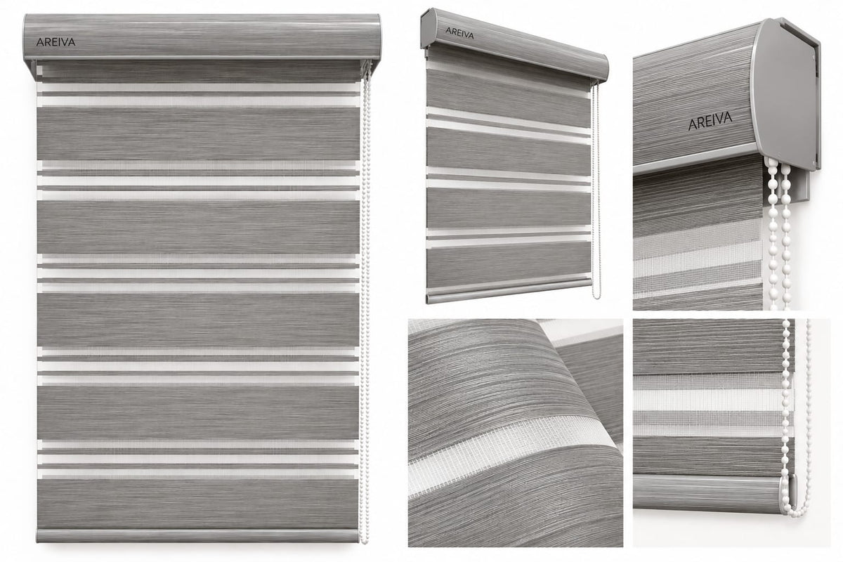 Zebra Grey Modern Window Blinds | Day & Night | 2 Yrs Warranty
